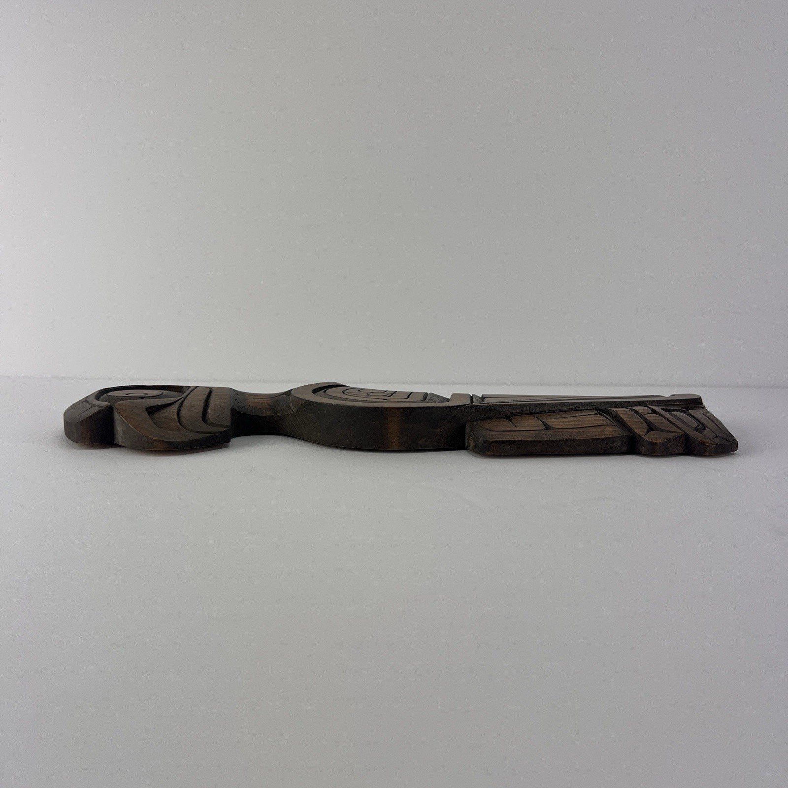 Vtg Joe Bob First Nations Wood Carving Eagle Wall Plaque z3q