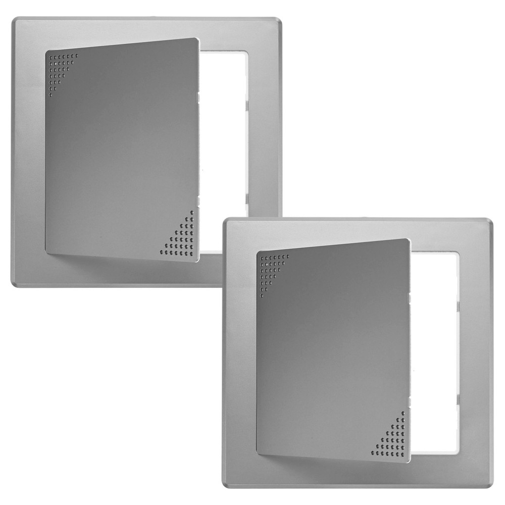 2-Pack Access Panel for Drywall, 6x6" Plastic Removable [Grey, Vented Square]