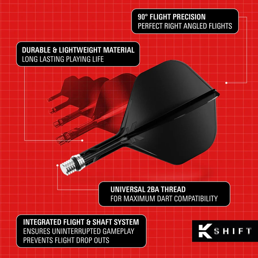 NO2 STANDARD BLACK MEDIUM TARGET K-SHIFT 1 PIECE SHAFT AND FLIGHT