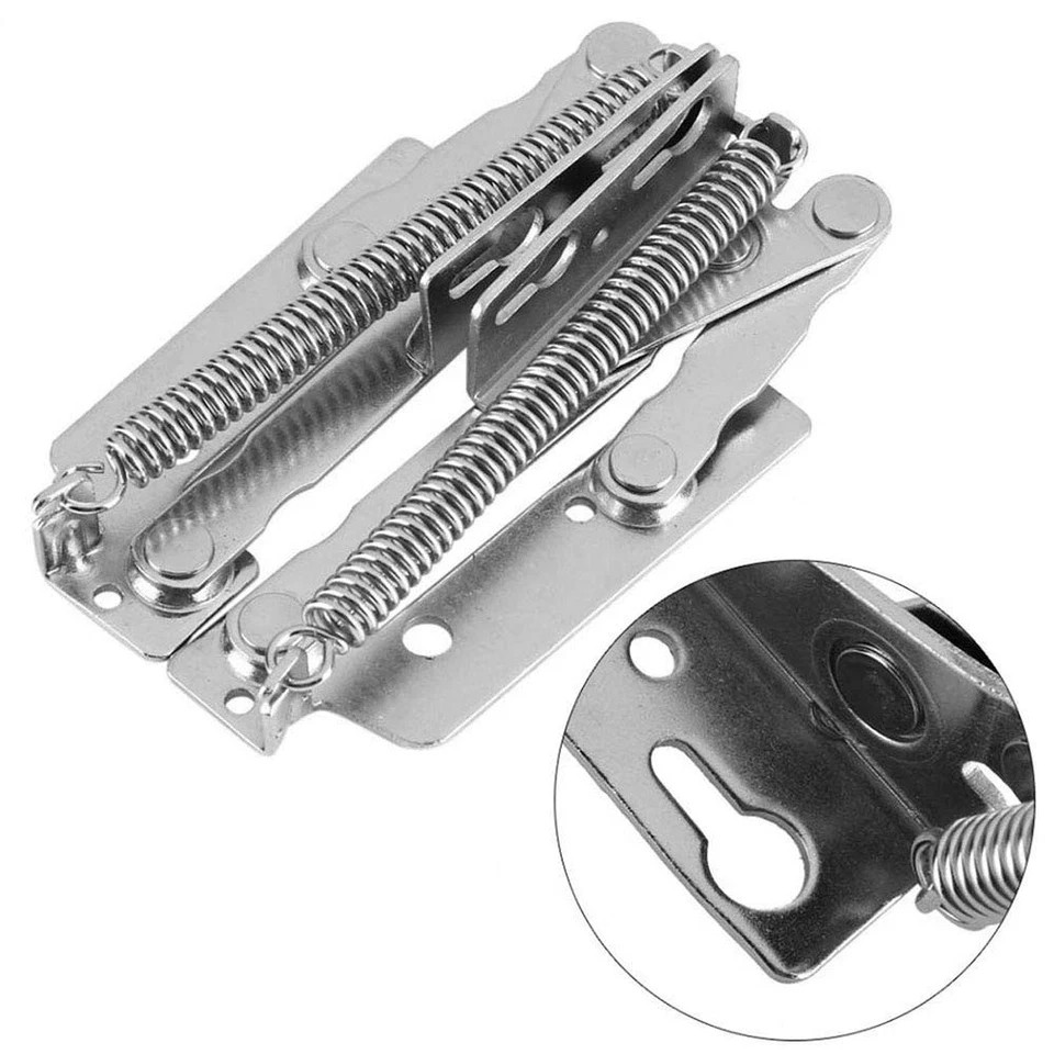 2 Pieces 80 Degree Foldable Lifting Bracket, Black Spring Hinges are widely U...