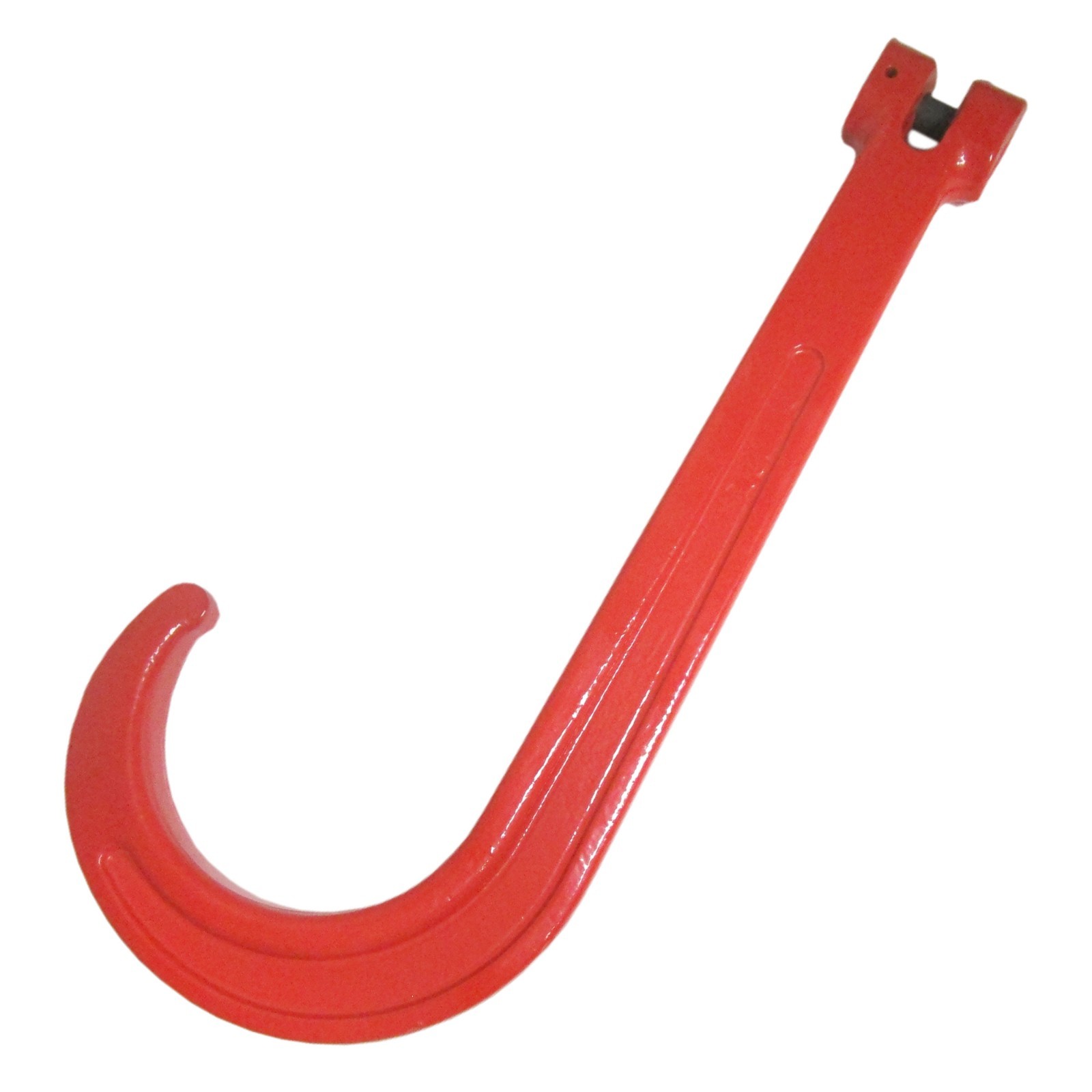 15" Grade 80 Clevis J-Hook Red | 3/8" Chain Recovery Hook | 7100 lbs WLL