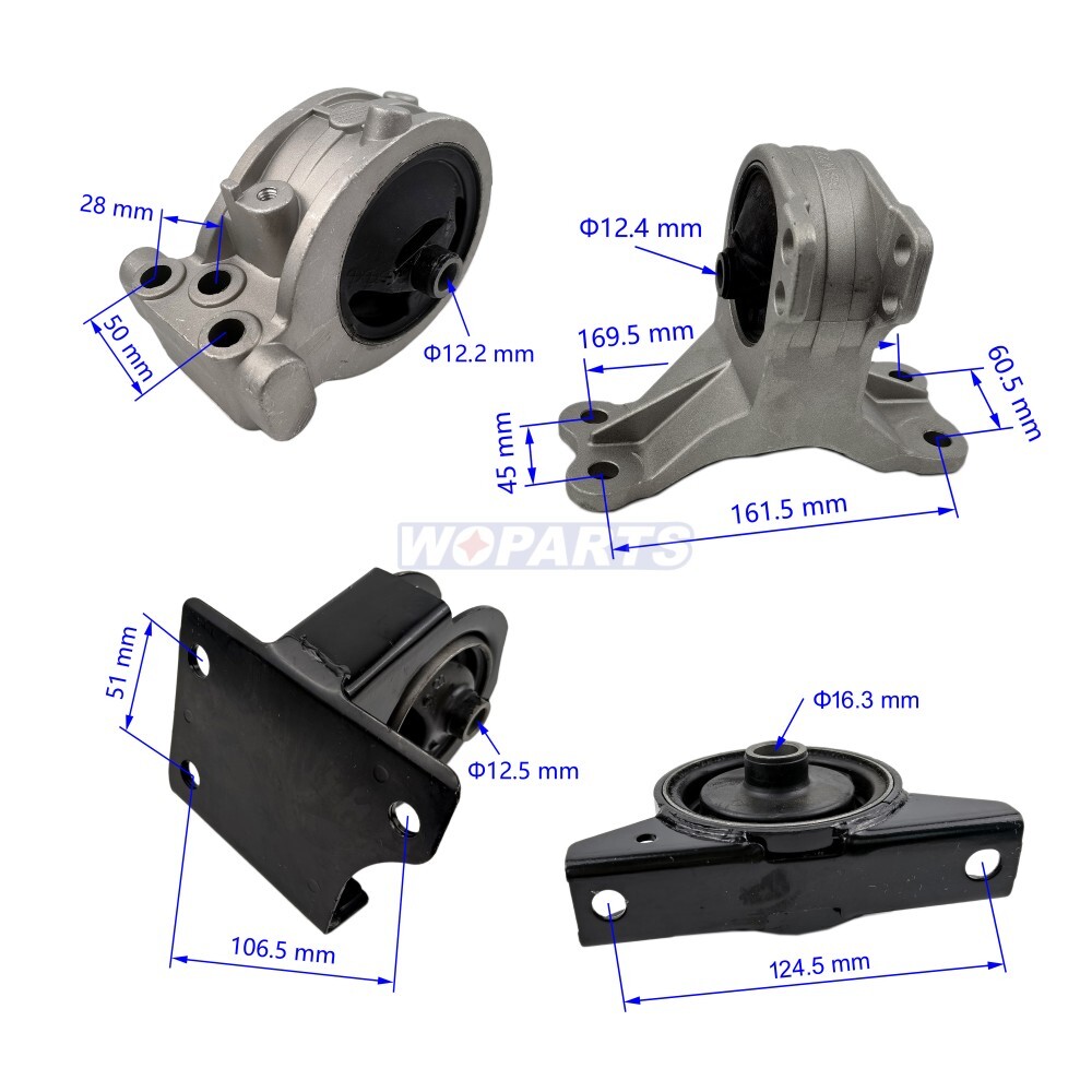 4X Engine Motor&Trans.Mount Set Fit for 00-05 Mitsubishi Eclipse 2.4L Manual
