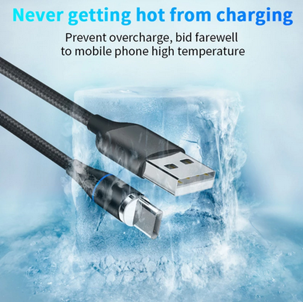 3 PACK Magnetic Phone Charger Fast Charging Cable For Micro USB/Type C/ iPhone