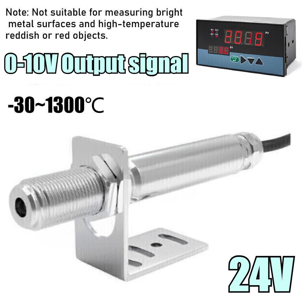 0-10V 24V Infrared Thermometer Sensor Non-contact Temperature Tool W/ Controller
