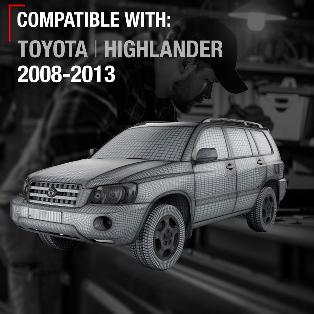 Sun Visor, Driver Side for Toyota Highlander - Gray