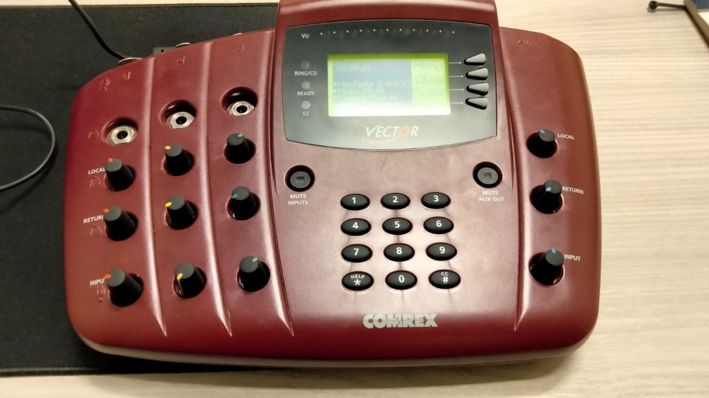 Comrex Vector POTS codec, AUDIO OVER TELE MIXER, plus power supply, and case.