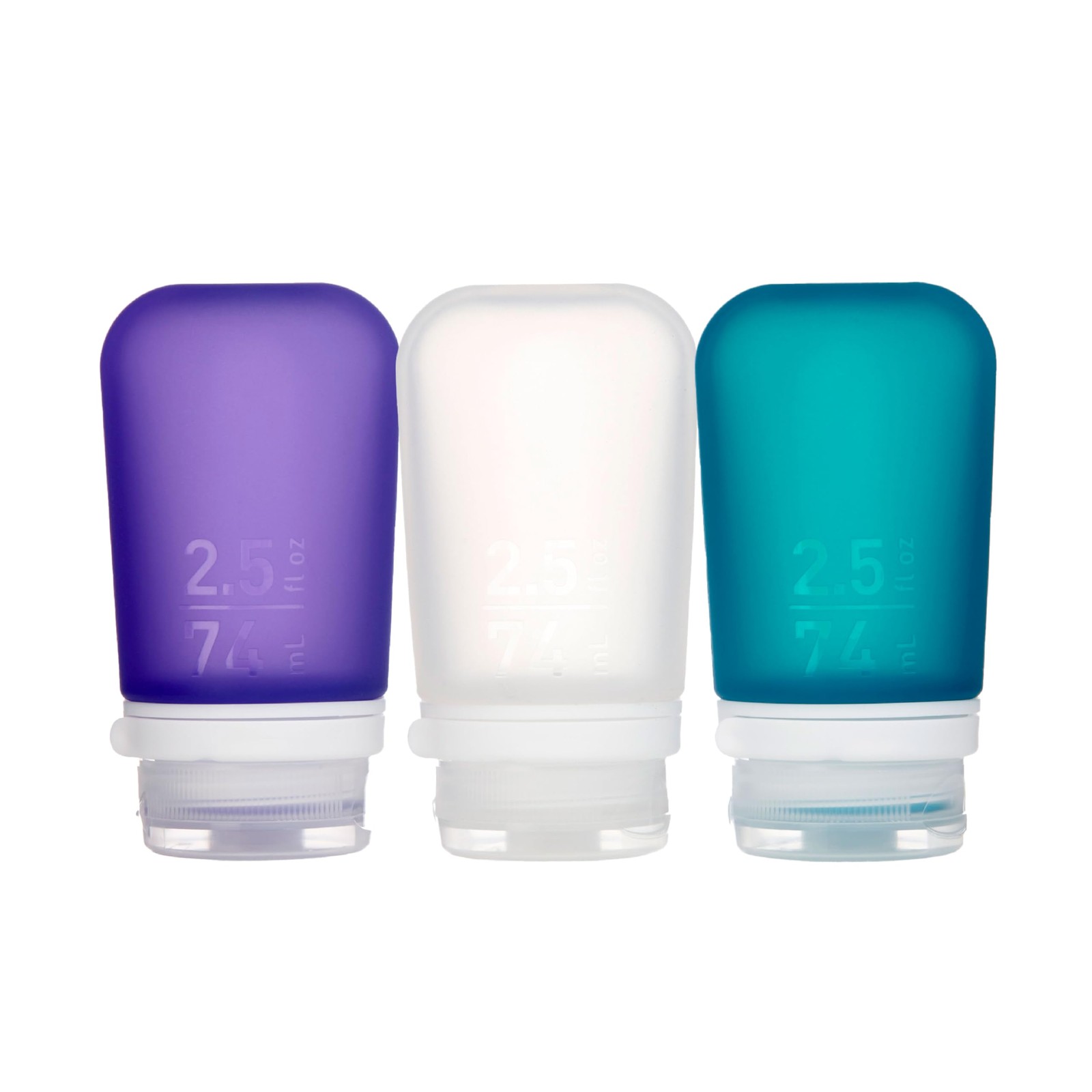 humangear GoToob+ 3-Pack (Medium) | Refillable Silicone Travel Bottle | Locking