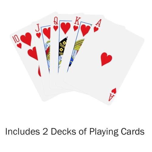 Foldable Poker Table Topper Set - 300 Chips, 2 Decks, Carry Case & Buttons