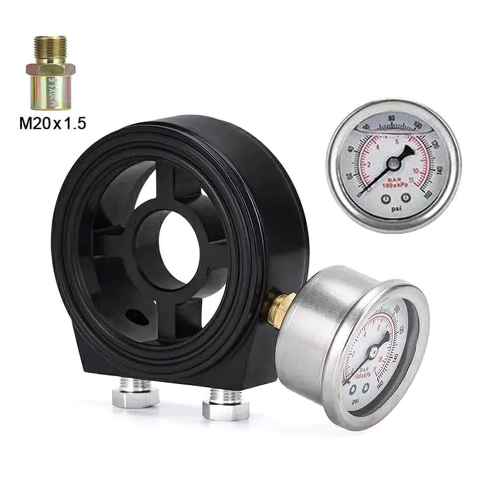 Oil Filter Sandwich Plate Thread Adapter, Universal Aluminum black