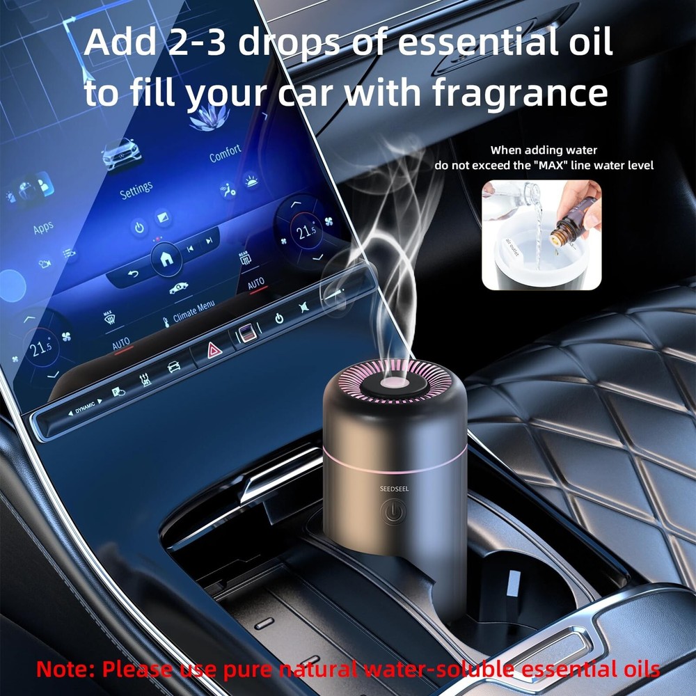 Car Aromatherapy Diffusers for Essential Oils，Mini USB Air Scent Sm... Fa