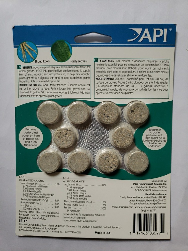 API Root Tabs Freshwater Aquarium Fertilizer 10 Count