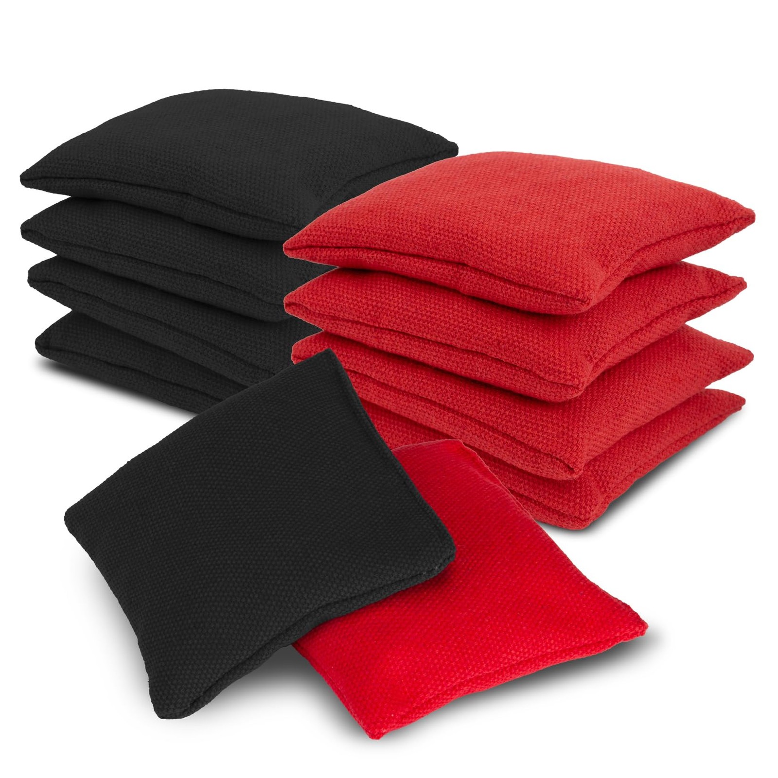 8 PCS Cornhole Bags - Bean Bags for Cornhole, 4 Black and 4 Red, Each Weighs ...
