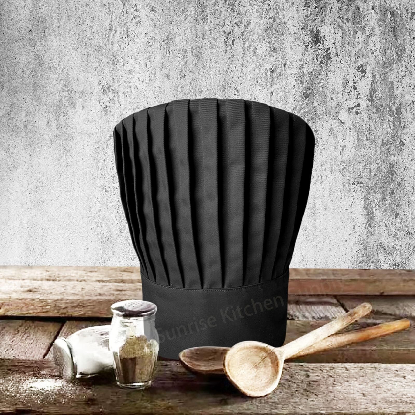 Tall Chef Hat Black. One Size Fits Most.