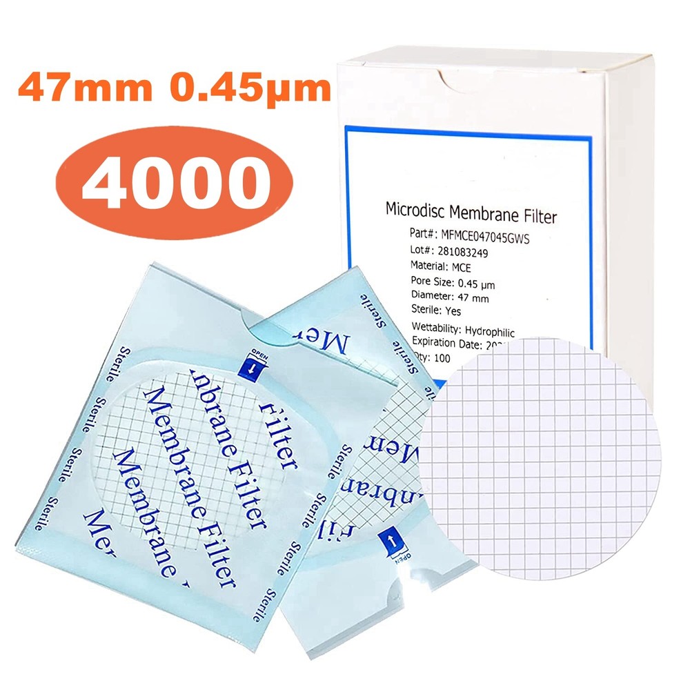 MCE Membrane Filter,Sterile,Black Grid, 47 mm,0.45µm,100-4000pcs,Lab Disc Filter