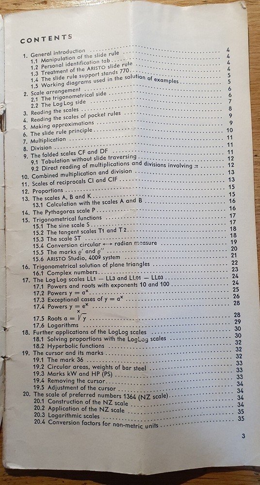 Aristo 0968 Studio slide rule calculator