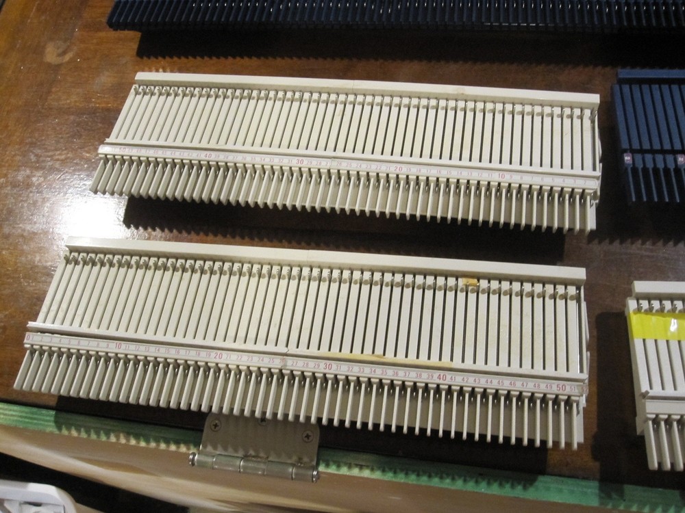 Bond Knitting Machine Two Beds Plus Extensions, Cast on Combs, some Accessories.