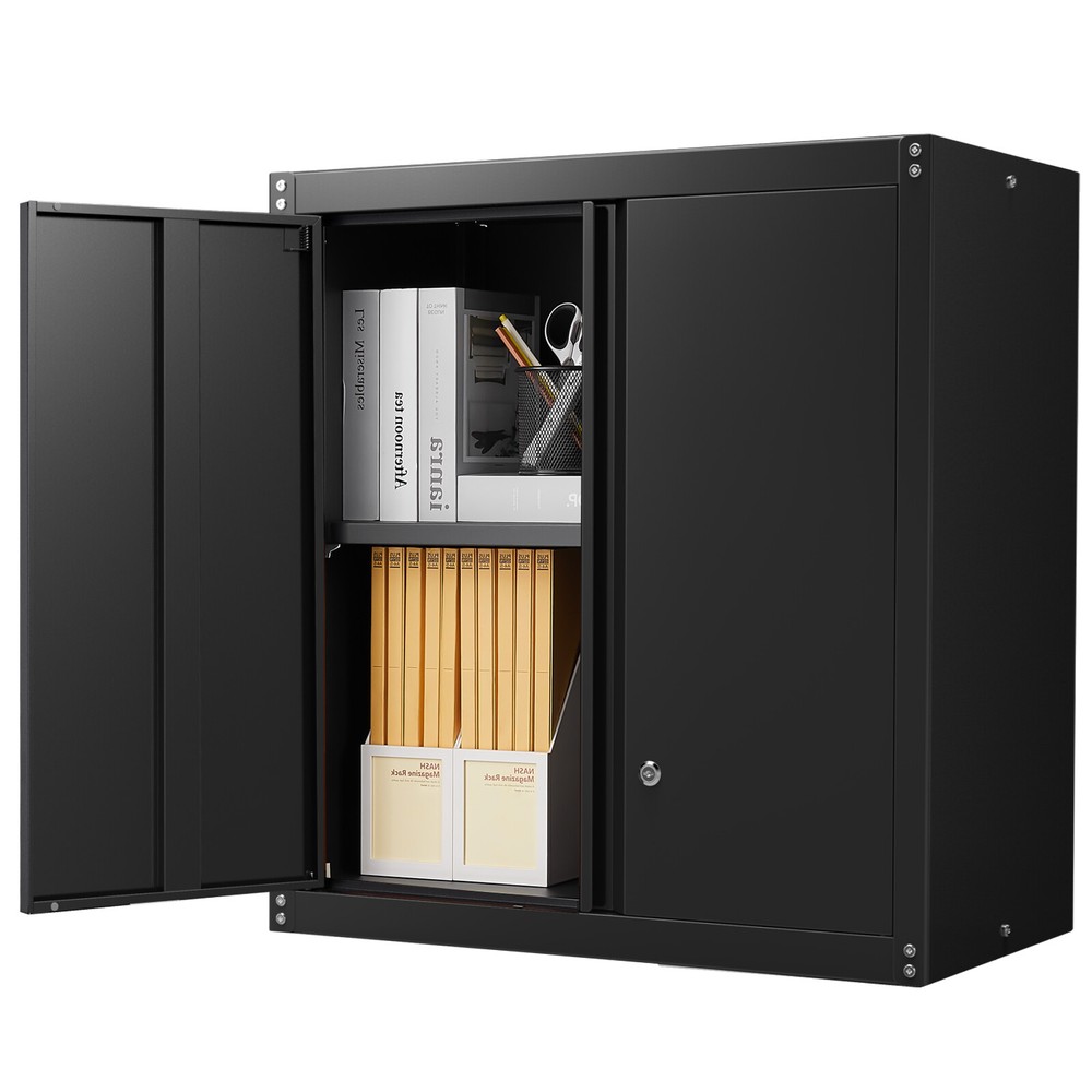Metal Storage Cabints, Wall Cabinet with 2 Locking Doors and Adjustable Shelf