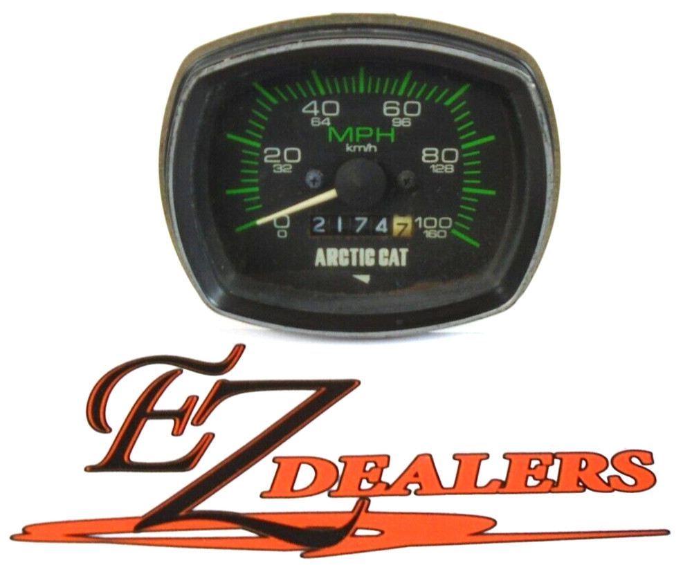 Arctic Cat Vintage Speedometer 100MPH Rectangular 2174 Miles Late 70's into 80's