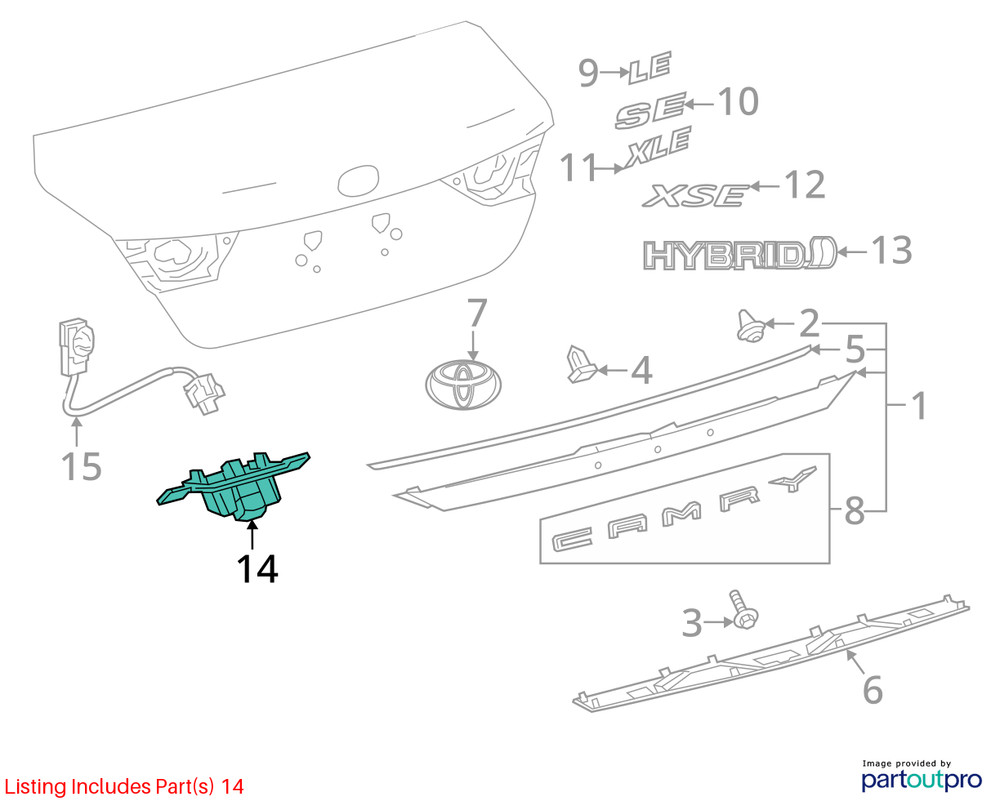 CAMRY 2020 Camera/Projector 3138505
