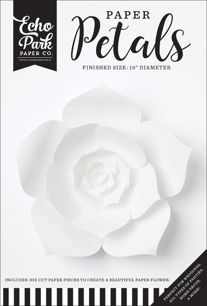 Echo Park Paper Petals MEDIUM WHITE DAHLIA finished size 10" diameter