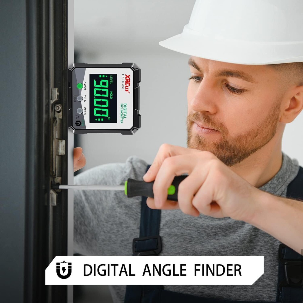 Digital Angle Gauge Meter, Magnetic Base Level Box Angle Finder Protractor Be...
