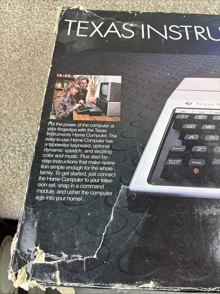 Texas Instruments TI-99/4A Home Computer POWERS UP,RED LIGHT ON!
