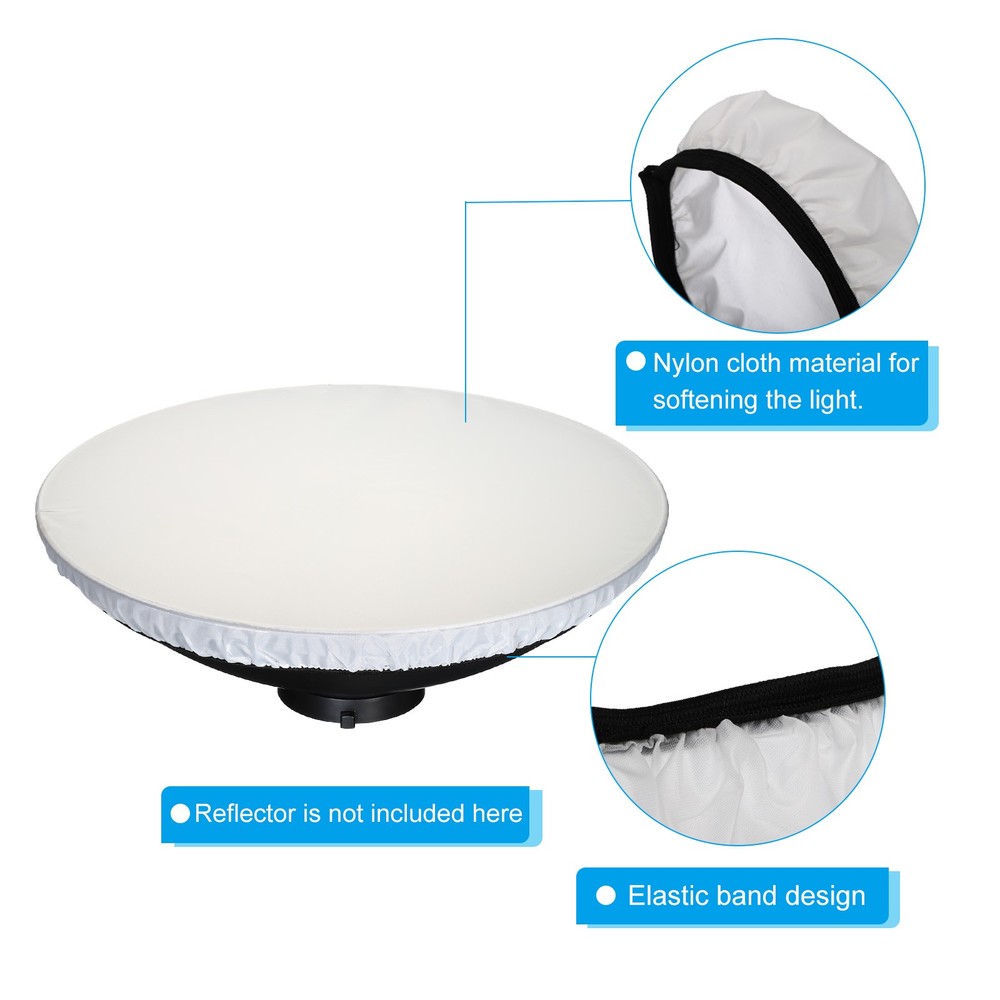 2pcs 22" 55cm Soft Diffuser Lamp Cover Light Strobe Reflector Lamp Sock White
