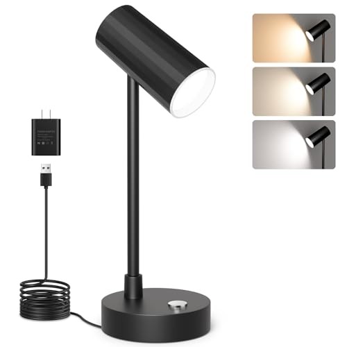 Adjustable LED Eye-Caring Desk Lamp, Dimmable Stepless Brightness, 3 Color