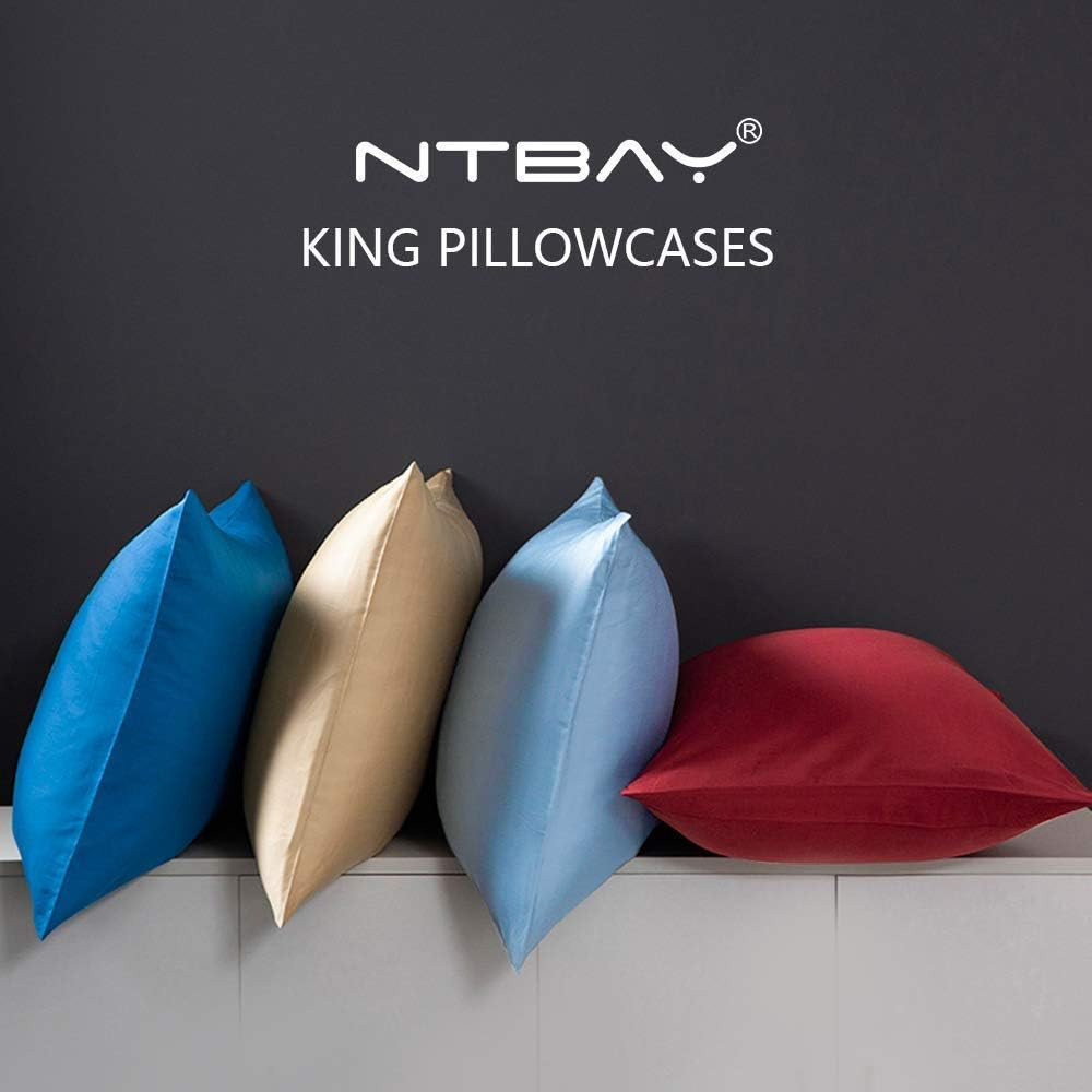 King Pillowcase Set - 2 Pack Brushed Microfiber 20X36 Pillowcases - Soft, Wrinkl