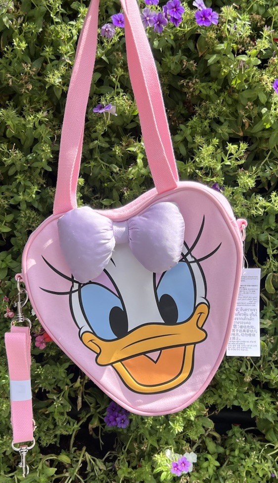 Disney Parks 2026 Daisy Duck Bow Pink Mini Face Tote Crossbody Shoulder Bag NEW