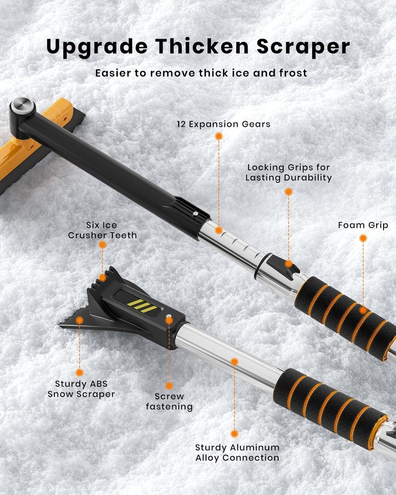 43.7" Extendable for Car Windshield for 12 Adjustable Length Settings with Fo...