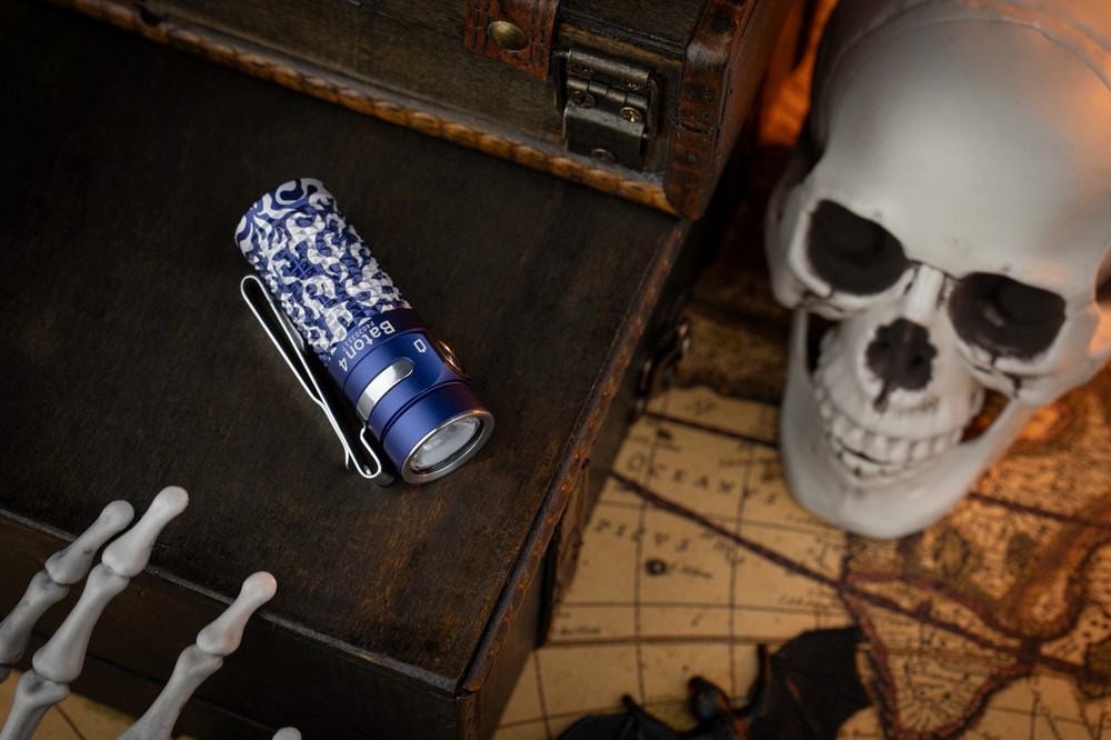 Olight Baton 4 Blue Phantom Waterproof Rechargeable Flashlight 1300 Lumens