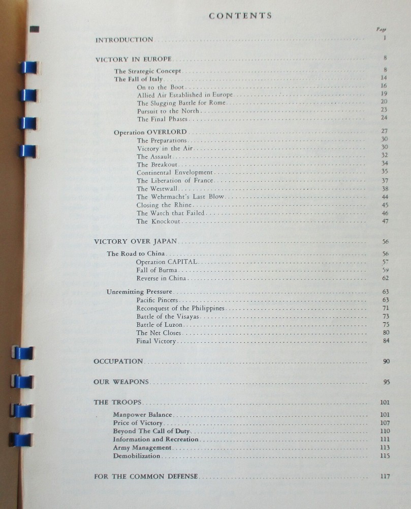 Vintage Historic Handbook GENERAL MARSHALL'S VICTORY REPORT on WINNING WW2