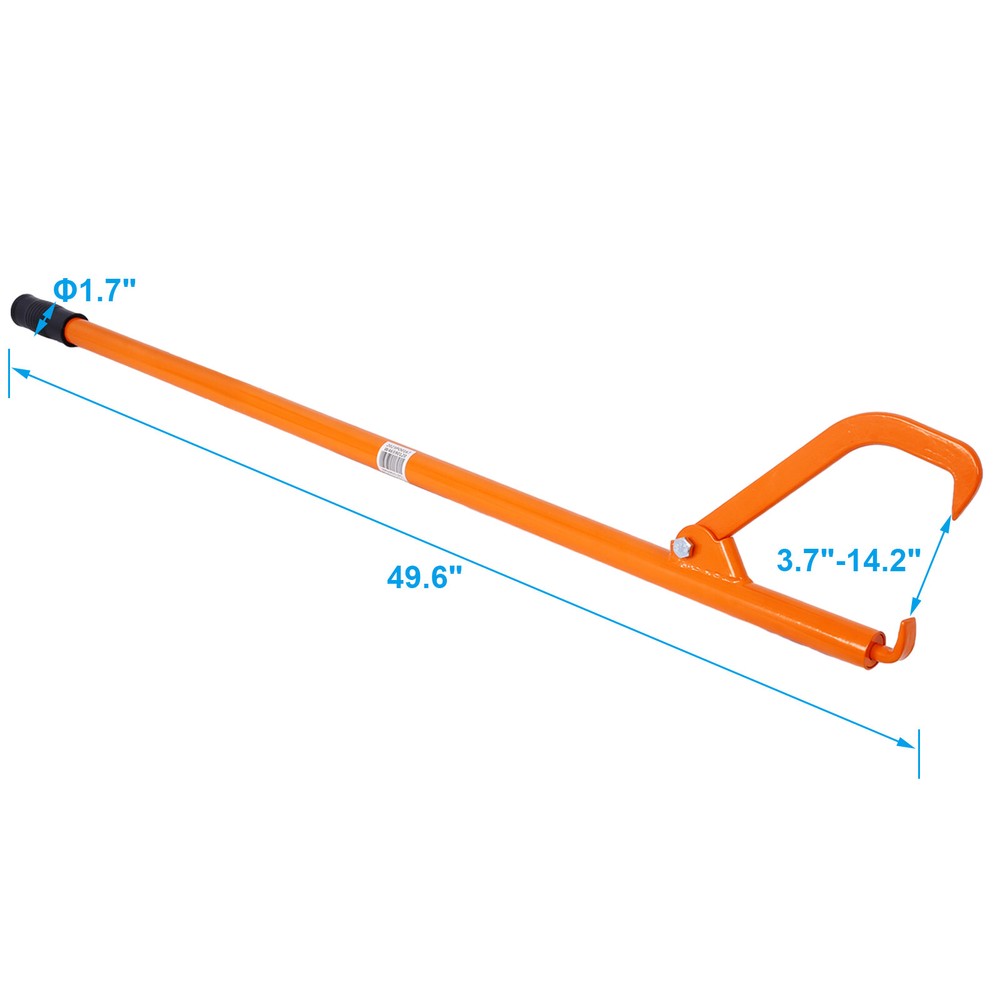Log Peavy Cant Hook 48" Logging Tool Log Roller Tool Wood Handle 16 Inch Opening