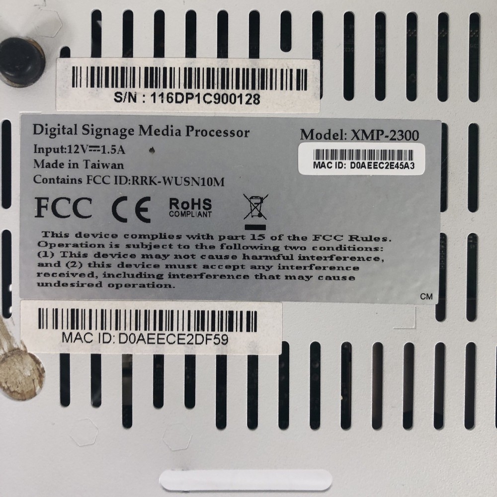 digital Signage Media Processor Model:xmp-2300