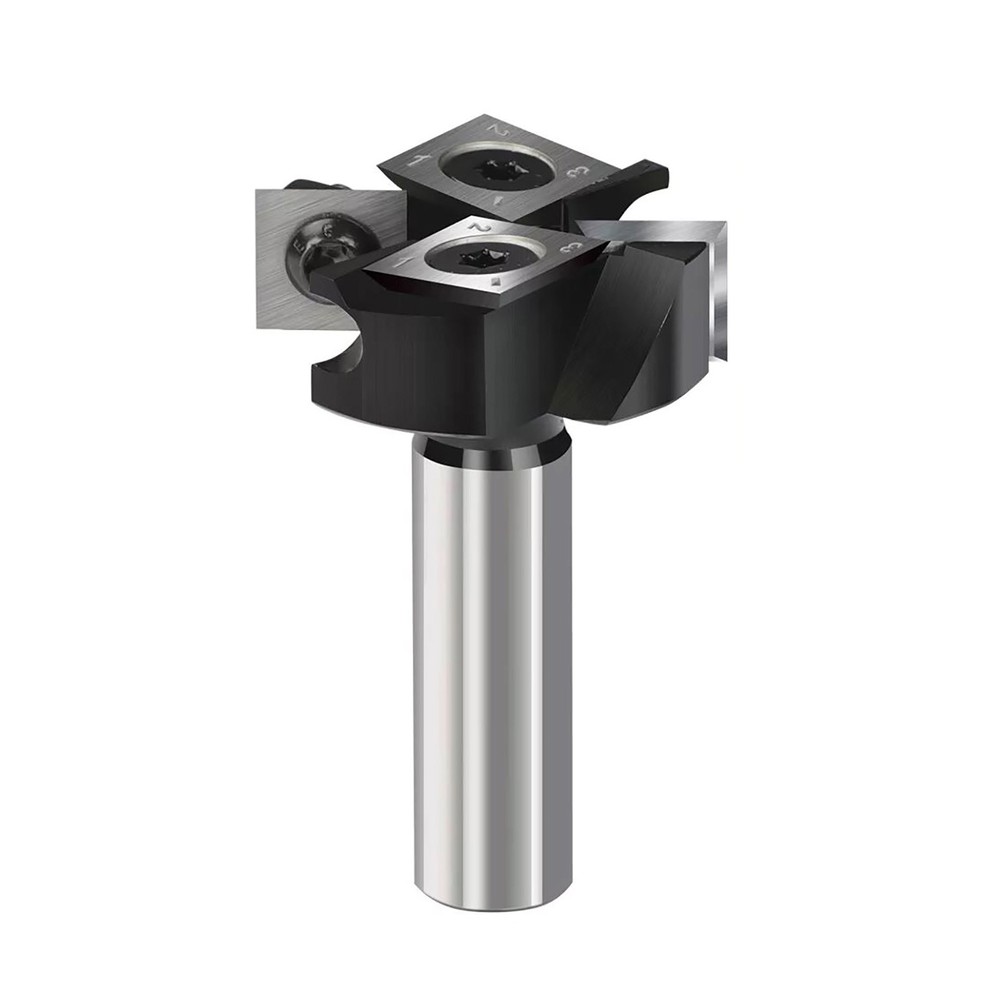 CNC Four Blade Cutter Router Bit 1/2" Shank 2+2 Inserts Cutter Planing Bit