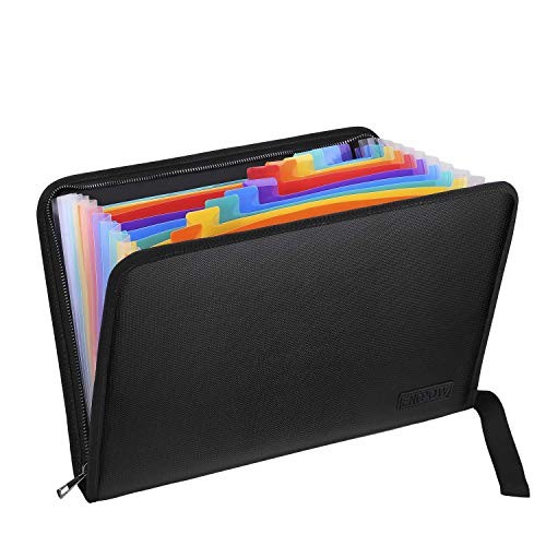 Fireproof Expanding File Folder with 13 Multicolored Multicolored,13 Pockets