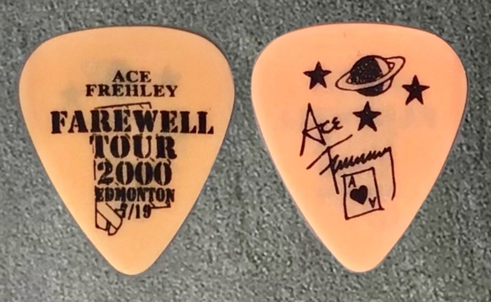 ⚡️KISS Ace Frehley Farewell Powder orange guitar pick - Edmonton, Canada 7/19/00