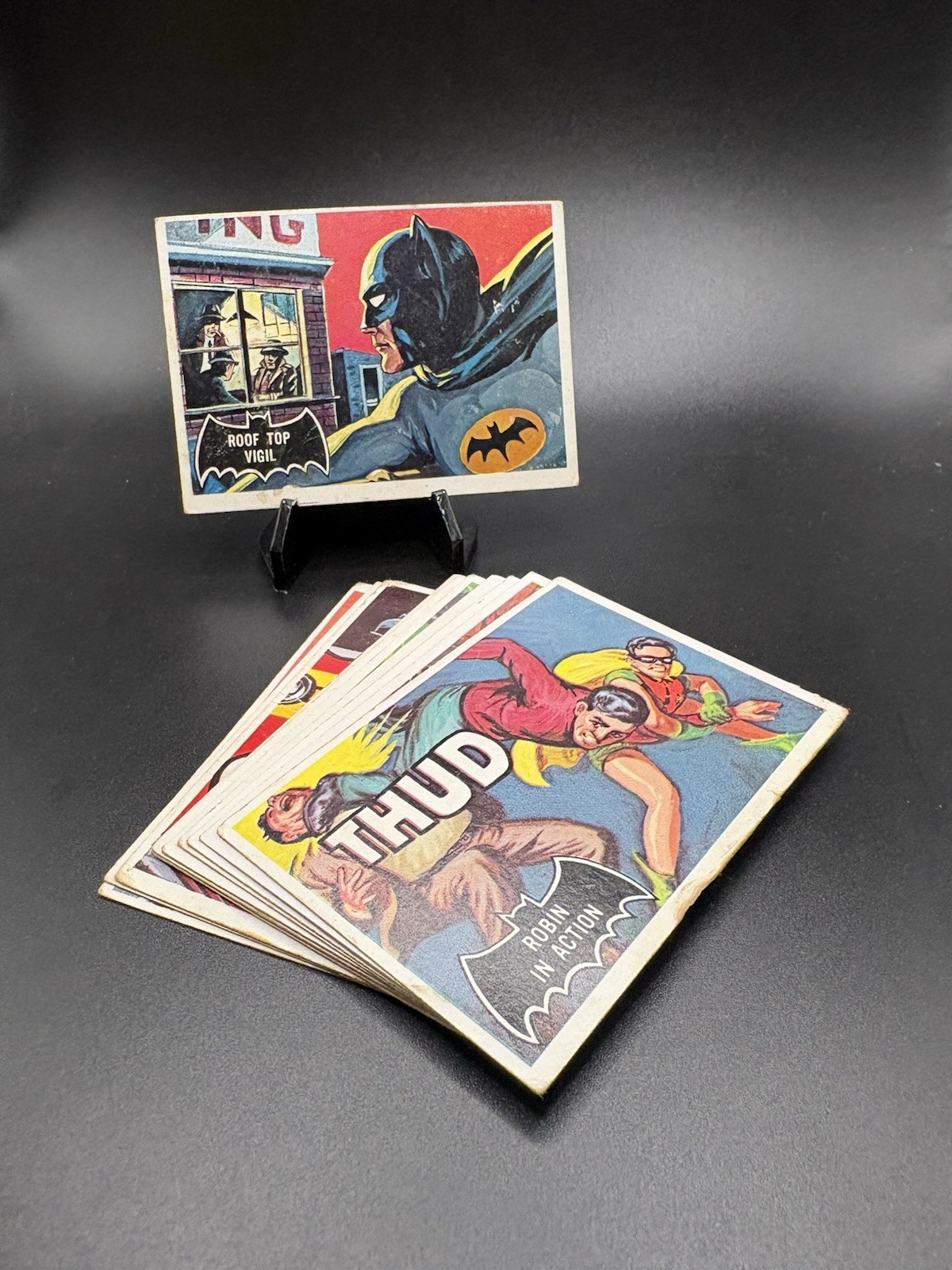 Lot Of 11 1966 Topps Batman Card Black - Low grade Poor