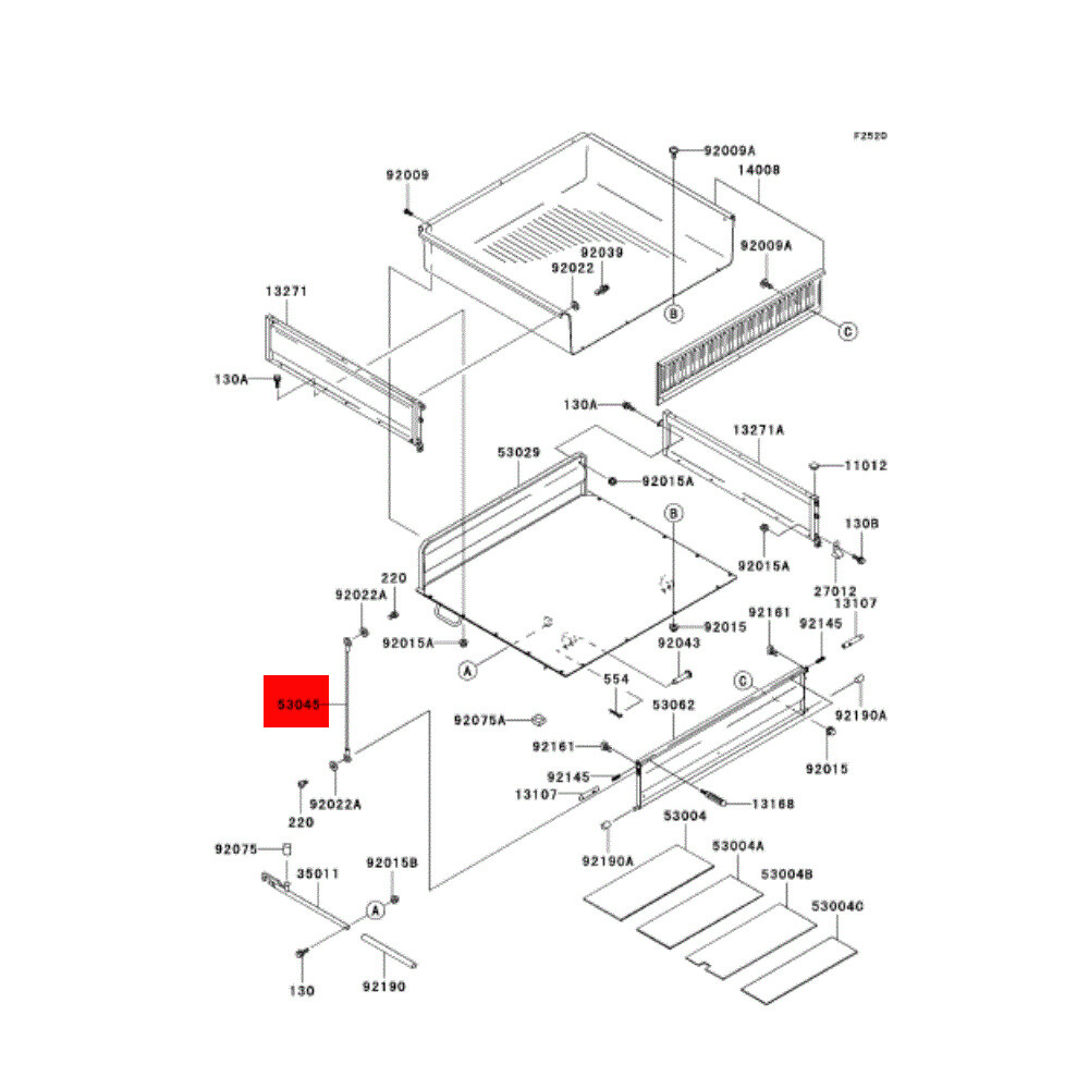 For Kawasaki Pair Tailgate Cable Hook ASSY Teryx Mule 4010 3010 Trans 53045-0004