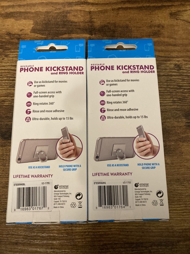 1 Silver & 1 Rose Reusable Phone Kickstand and Ring Holder