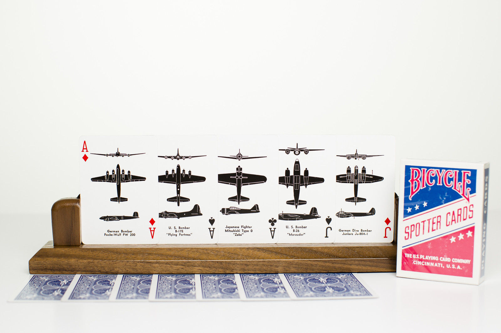 Spotter Cards, Reissue, WWII Aircraft, Bicycle Brand, Blue, USA  MIS-0103-B