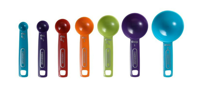 Farberware Plastic Professional 7 Piece Multi-Colored Measuring Spoon Set