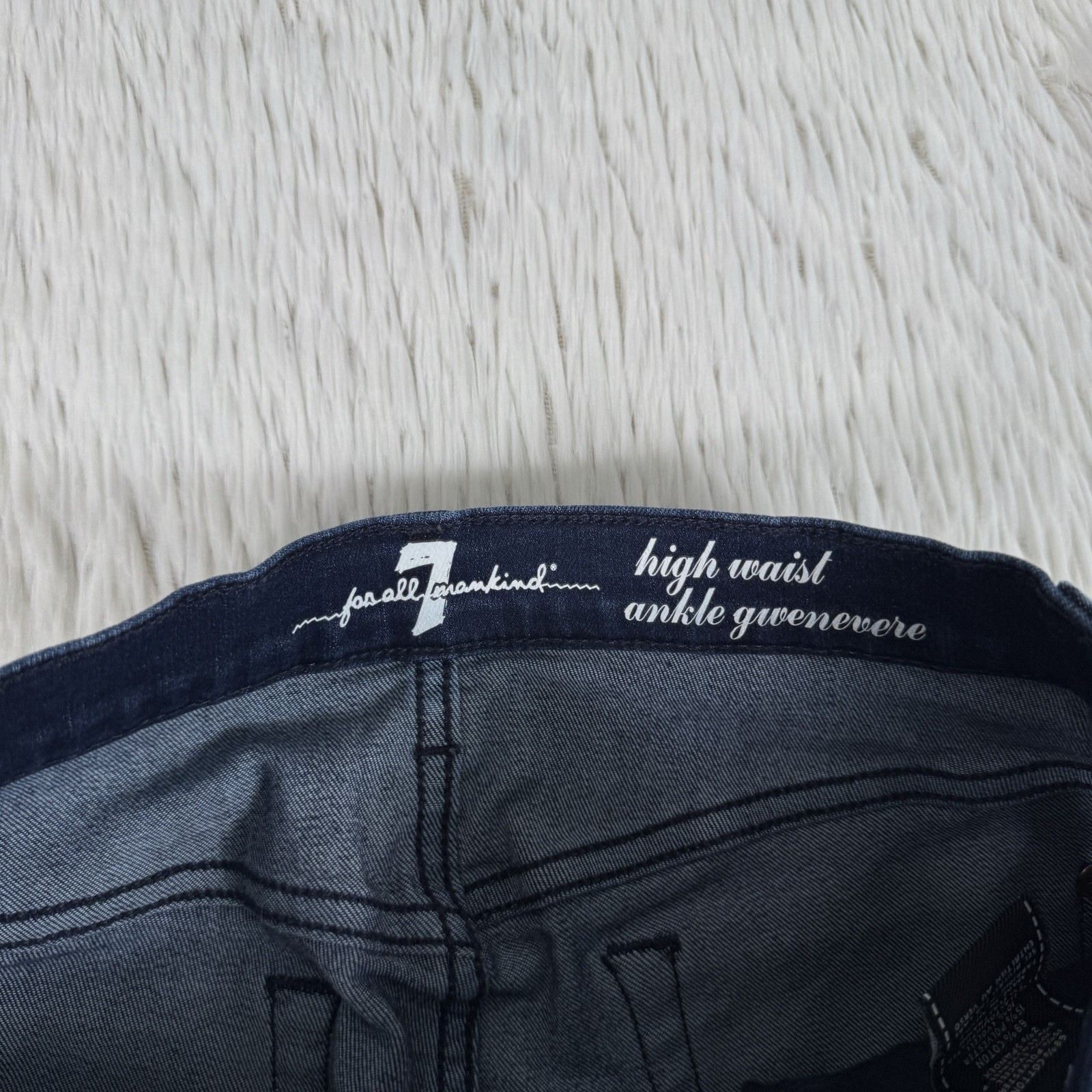 7 For All Mankind Gwenevere Dark Wash High Waist Ankle Denim Jeans Women's 26