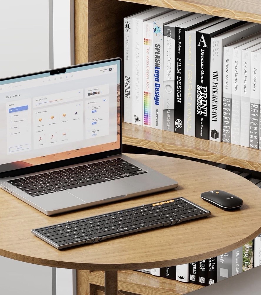 ProtoArc Foldable Keyboard and Mouse, XKM01 True Full-Size Folding Wireless