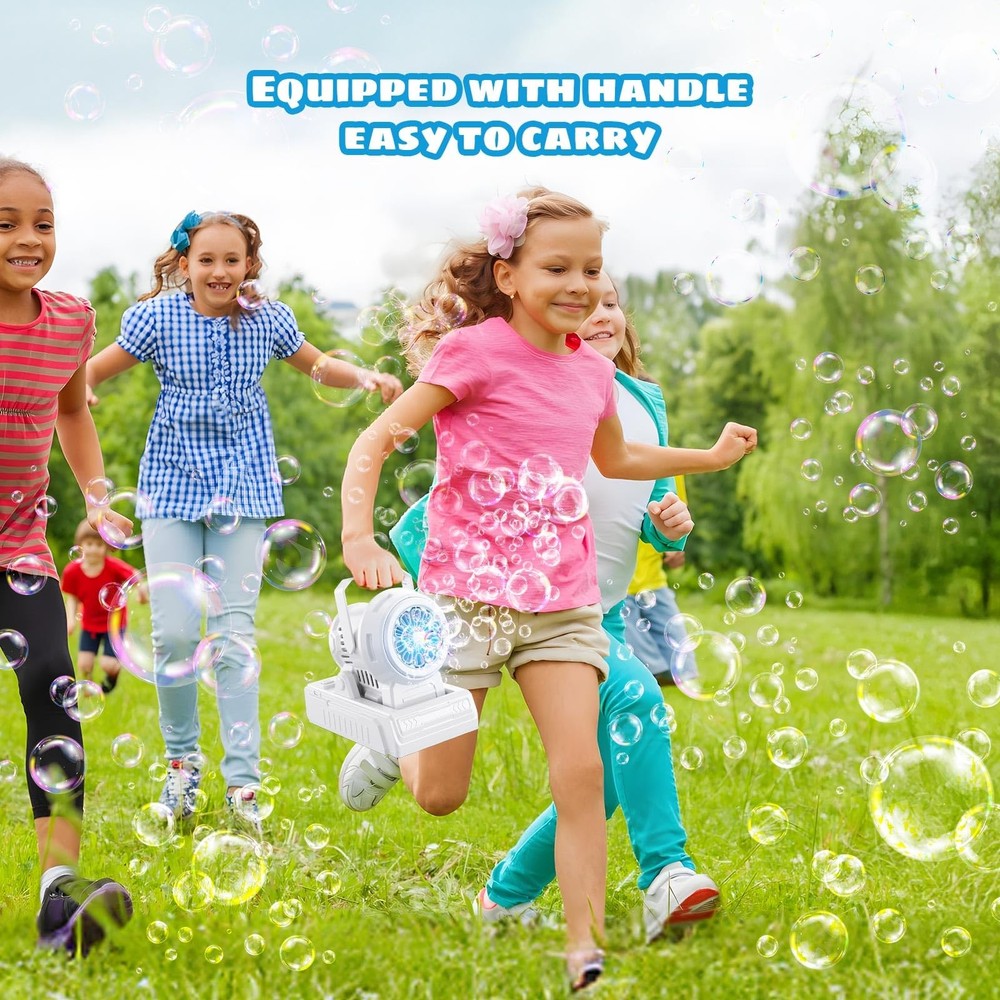 SHCKE Automatic Bubble Machine 10 Holes Bubble Blower,Plug in or Battery Operate