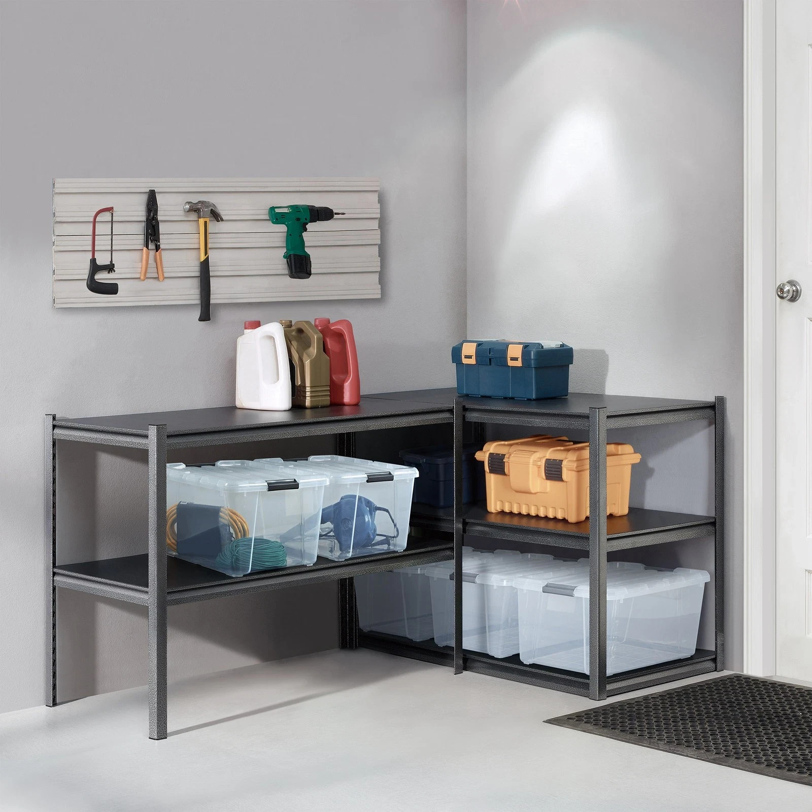 Gorilla 5-Shelf Heavy Duty Z-Beam Steel Shelving Unit, 48"W x 24"D x 72"H, Black