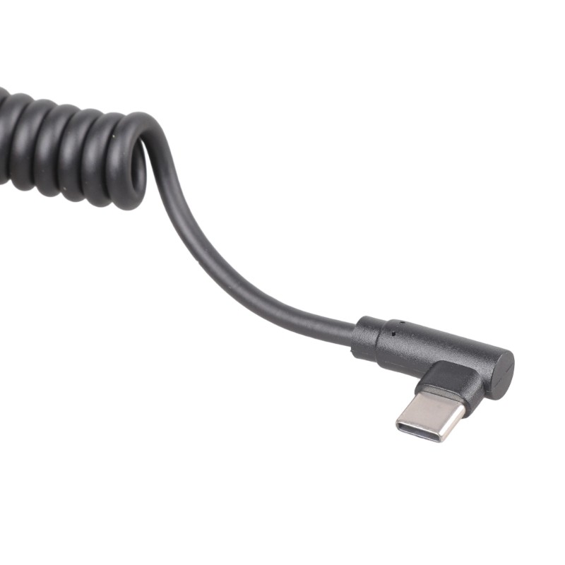 40W Fast Charging Usb C To Usb C Coiled Cable With 90 Degree Angled Connectors