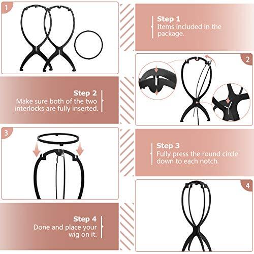 Wig Stand Wig Head Stand For Multiple Wigs Black 3 Pack