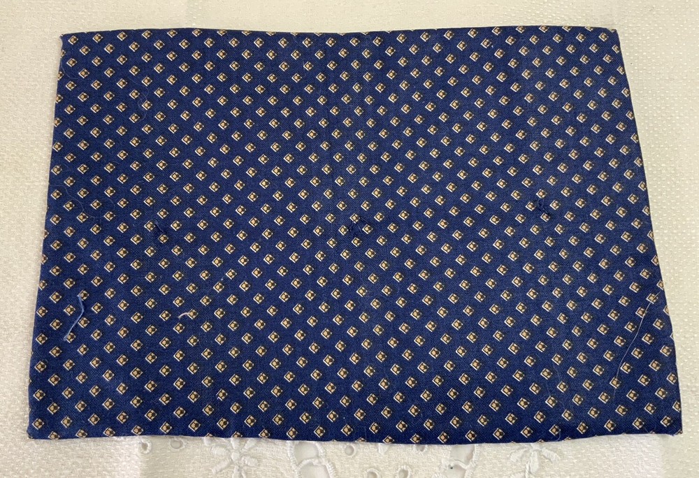 Vintage Patchwork Quilt Table Topper Or Doll Quilt, 4 Patch, Blue
